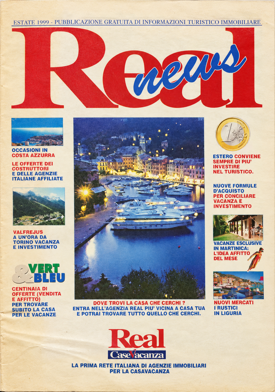 Digitally restored Real News summer 1999 cover, with a harbour photograph and the original red and blue masthead